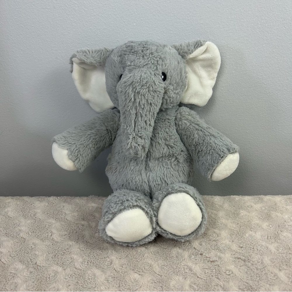 Kellytoy Gray White Elephant Plush Stuffed Animal Toy Rattle Crinkle Ears